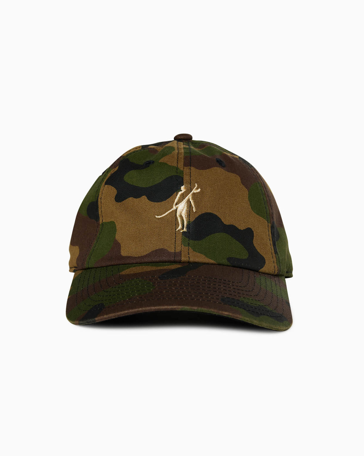 Club | 5 Panel Unstructured Strapback Hat CAMO front #color_club camo