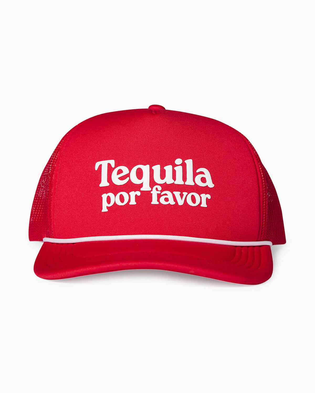 Tequila Por Favor | Foam Trucker Hat Red FRONT #color_red