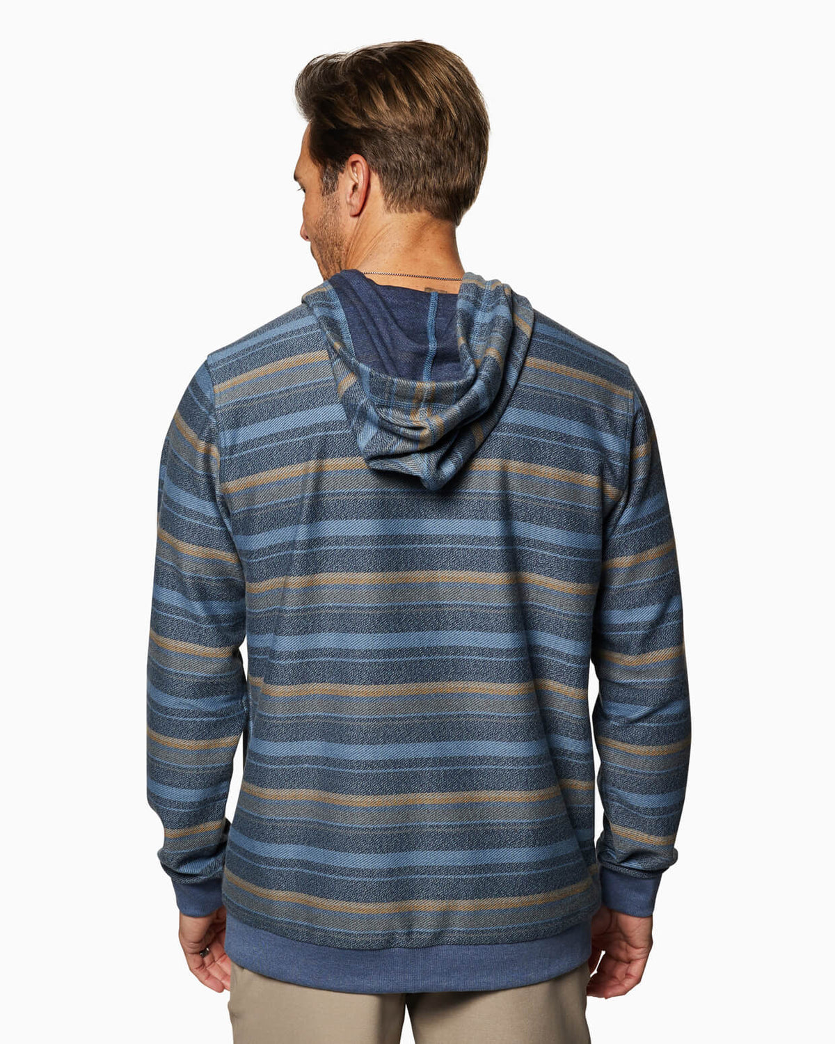 Cabo | Pullover Hoodie BACK #color_ocean blue stripe