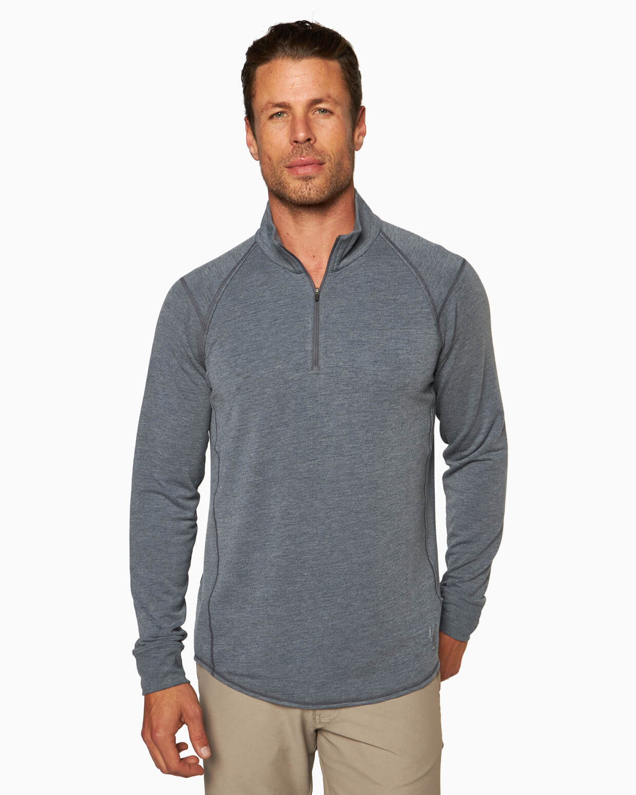 Barrel | Long Sleeve Raglan Half-Zip (Sea Silk)