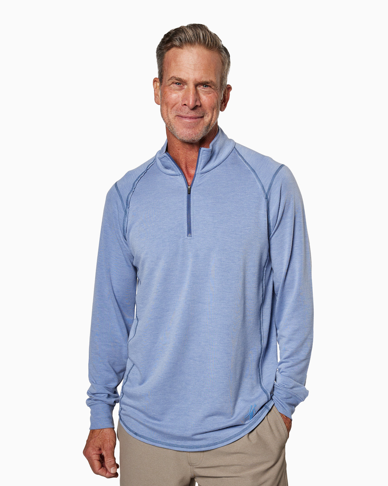 Barrel | Long Sleeve Raglan Half-Zip (Sea Silk)