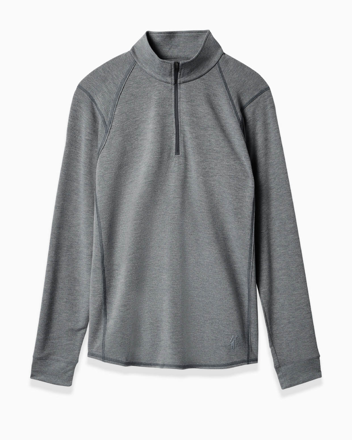 Barrel | Long Sleeve Raglan Half-Zip (Sea Silk) dark heather grey FLAT #color_dark heather grey