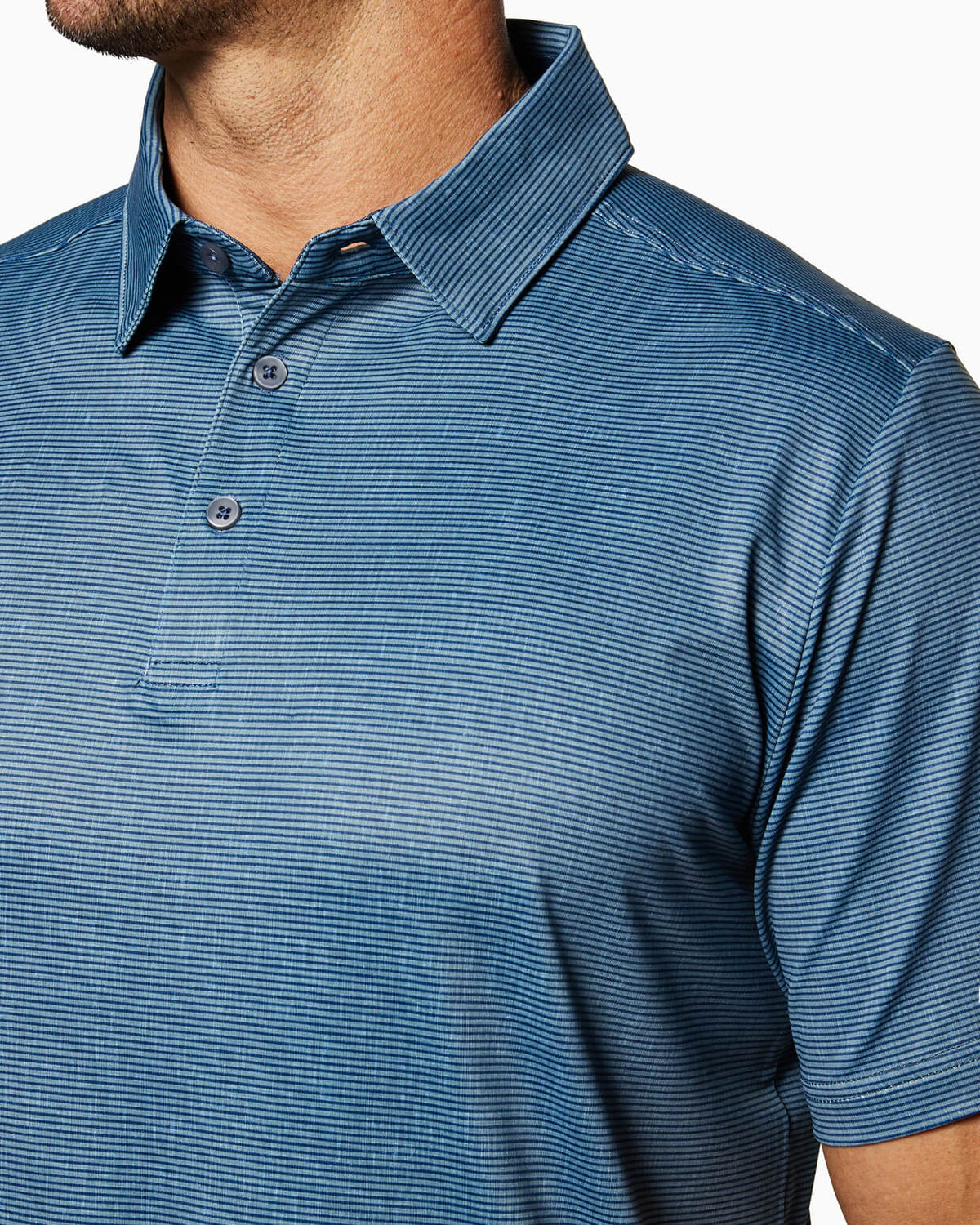 Clubhouse Polo | Navy Pinstripe detail #color_navy pinstripe