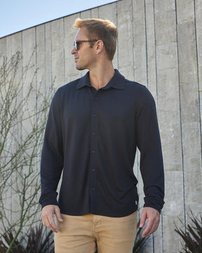 Port | Long Sleeve Button Up (Sea Silk)