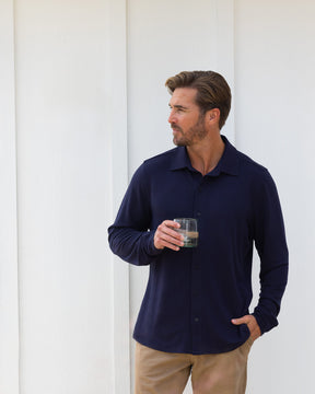 Port | Long Sleeve Button Up (Sea Silk)