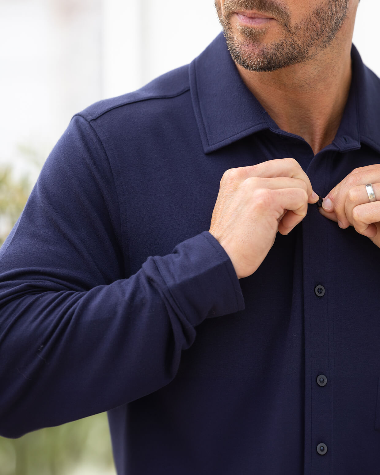 Port | Long Sleeve Button Up (Sea Silk)