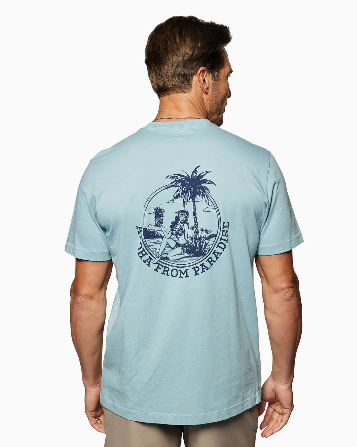 Aloha From Paradise | Short Sleeve T-Shirt SEA back #color_sea