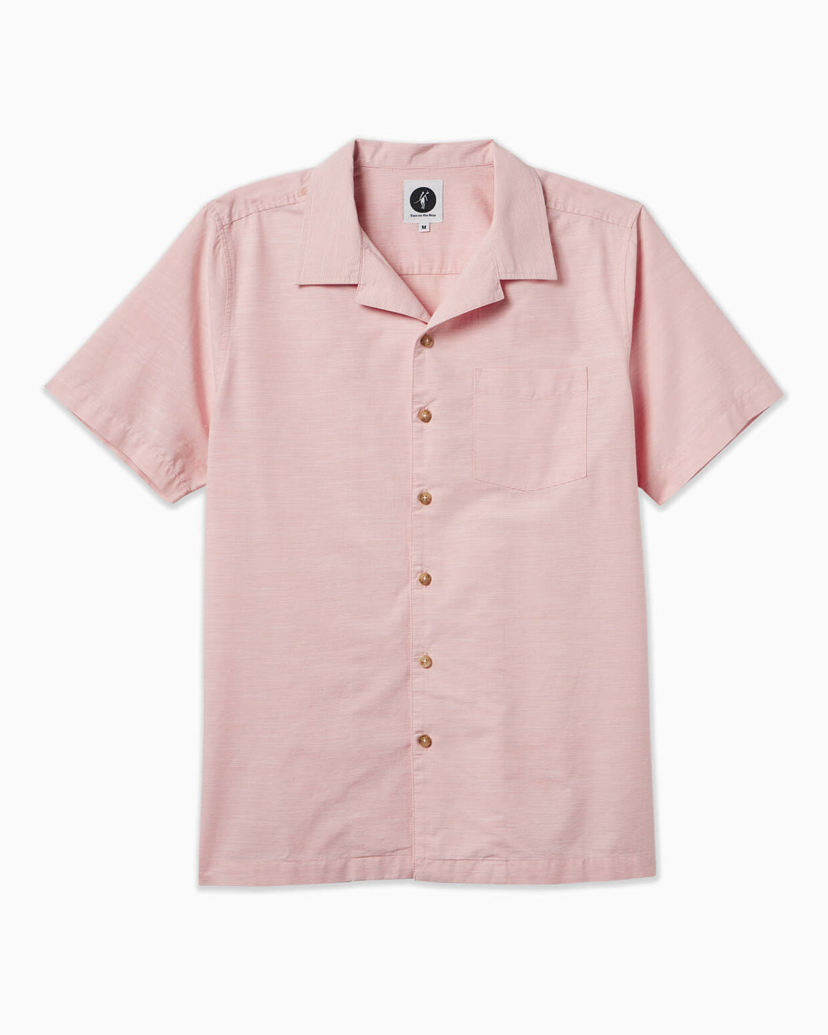 Palms | Camp Collar Button-Up FLAT #color_coral check