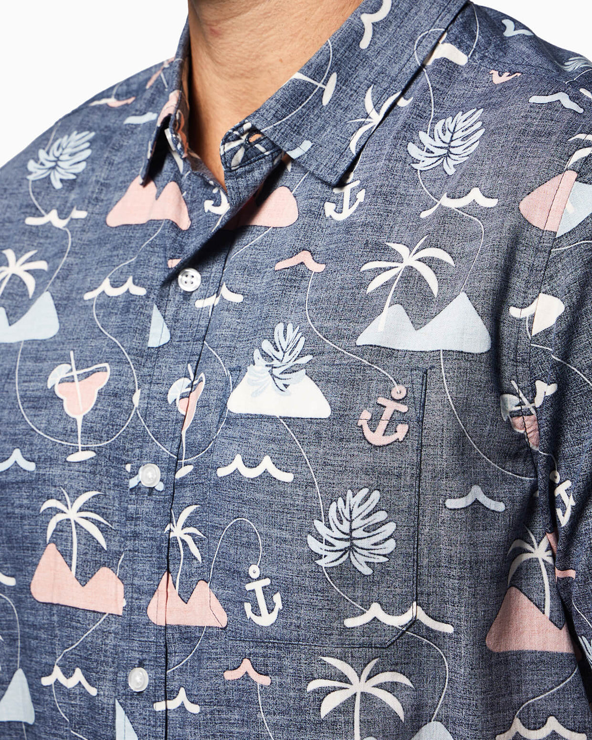 Margaritaville | Button Up DETAIL #color_navy margaritaville